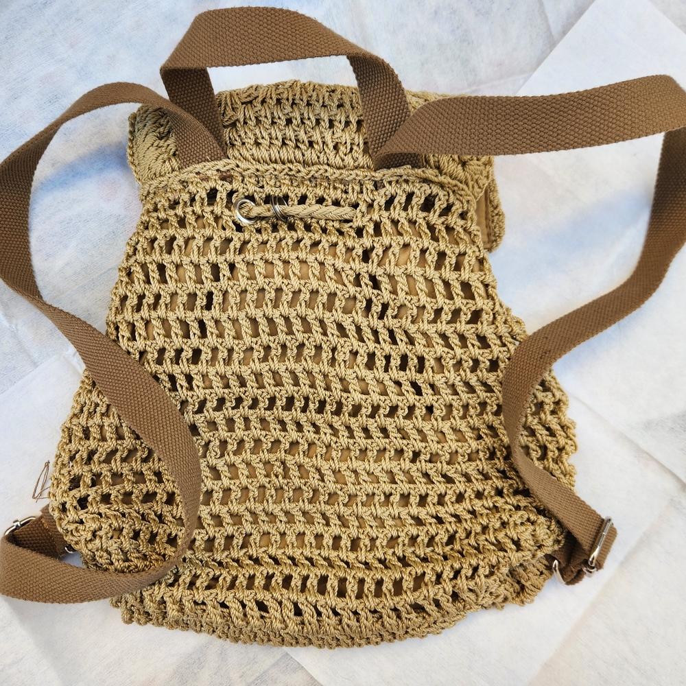 Handcrafted Tan Crochet‎ Bag - Picture 4 of 7